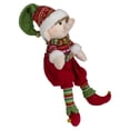 thumbnail image 3 of Northlight 15" Red and Green Plush Jingle Bell Boy Elf Christmas Figure, 3 of 5