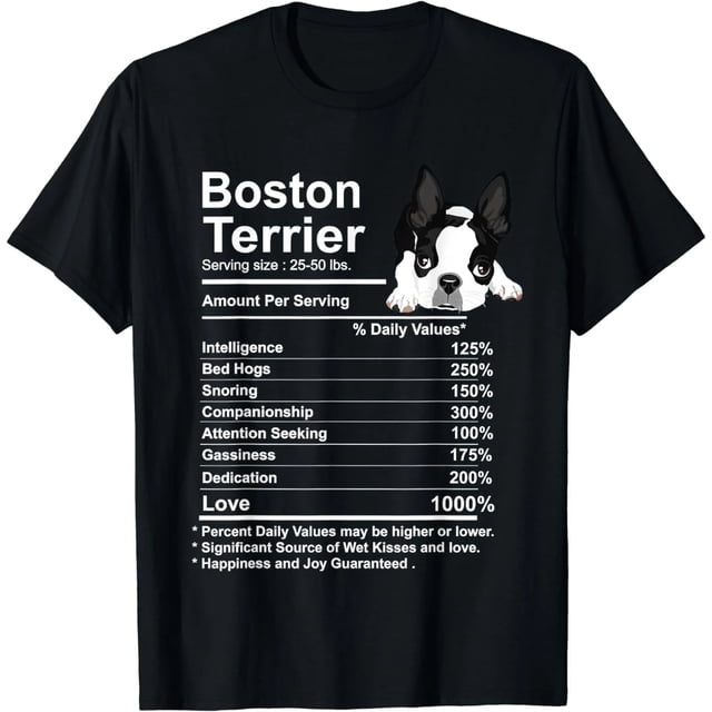 Datos Divertidos de Boston Terrier Nutrición Regalo para Mamá de Boston Terrier Playera