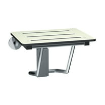 ASI 8203 - Folding Shower Seat - Rectangular, ADA - Solid Phenolic, White - Compact 18"W