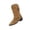 Light Brown, variant on Women's Orthopedic Western Cowboy Boots, Suede Mid Calf Boots, Low Heel Outdoor Country Walking Boots Brown