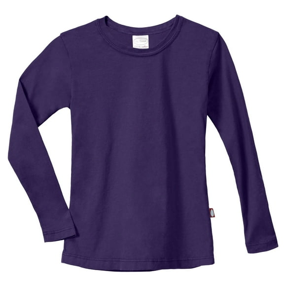 Made in USA Girls Soft Cotton Jersey Long Sleeve Tee | Purple