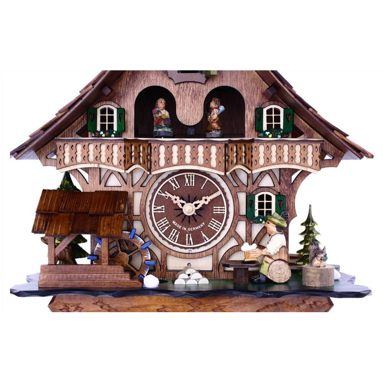 Coucou Horloge Forêt-Noire Hekas – KA 3714 EX – Bûcheron Animé – Maison Traditionnelle – NEUF