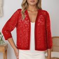 thumbnail image 2 of RUTAYY Women's Knitted Cardigan 3/4 Sleeve Solid Color Lightweight Comfortable Casual Sweater Daily Wear Leisure Versatile Tops, 2 of 5