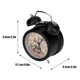 thumbnail image 4 of Alarma de Campana Gemela Despertador análogo de muda Vintage con luz de Fondo, con Pilas, Reloj de Alarma Ruidoso para la Tabla del Dormitorio(Black) Amonsee NO, 4 of 5
