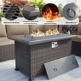 thumbnail image 3 of ALAULM Patio Conversation Set, 13 Piece Weave Rattan Outdoor Conversation Sets with Gas Fire Pit Table, Sand, 3 of 6