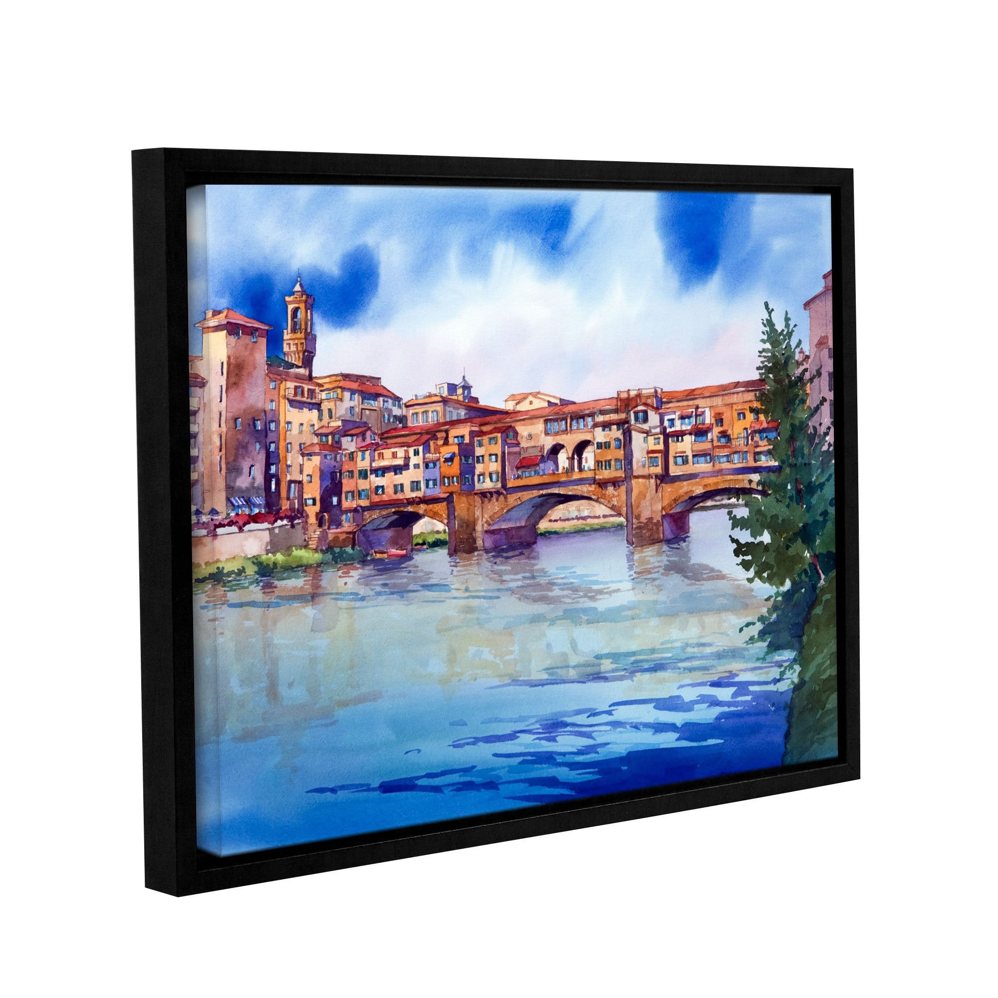 ArtWall Bill Drysdale "Ponte Vecchio" Gallery-Wrapped Floater-Framed Canvas