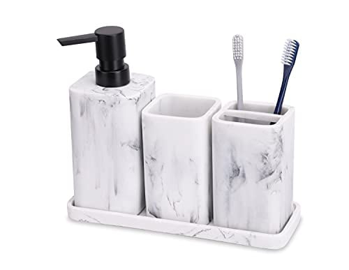 4 Pcs Bathroom Accessory Set Toothbrush Soap Razor Holder Soap Dispenser Set 