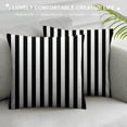 thumbnail image 3 of Nawypu Throw Pillow  Cases,Black White Striped Double-Sided Printed Cushion Covers,12x20 Inch Decorative Pillowcase for Living Room Sofa, 3 of 5