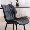 thumbnail image 2 of YOUNIKE Upholstered Dining Chairs Set of 2, Faux Leather Kitchen Chairs, Modern Side Chairs, Wide Curved Back, Metal Legs, Black, 2 of 14