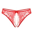 thumbnail image 2 of Elainilye Fashion Womens Bikini Underwear Cotton Sexy Underwear Thong Lace Bow Bikini Panties Pearl Silky Comfy Lace Brife,Red, 2 of 4