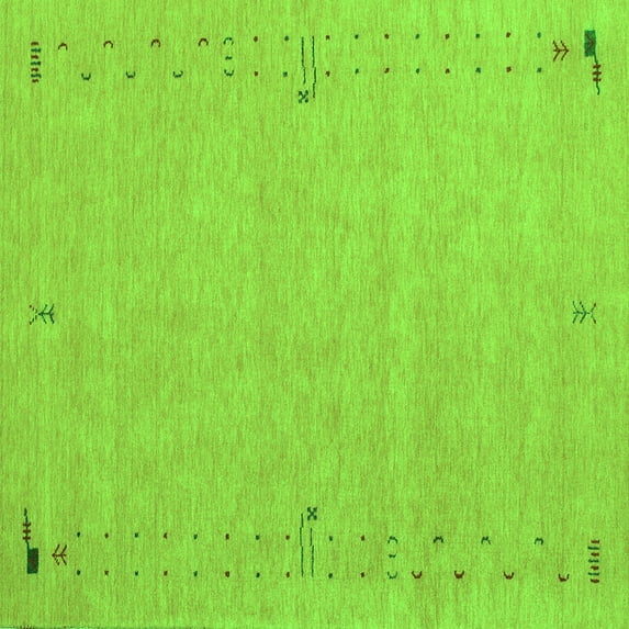 Ahgly Company Indoor Square Abstract Green Contemporary Area Rugs, 8' Square