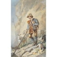 thumbnail image 2 of Carl Goebel the younger 13x18 Black Ornate Wood Framed Double Matted Museum Art Print Titled - Rosenblatt, Huntsman in Ordinary of Archduke John of Austria as Goatherd in the Mountains, 2 of 5