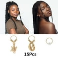 thumbnail image 3 of Ofertas Únicas Navidad 15 Cuffs de Cabello Dreadlock Clips de Cabello Dreadlock de Perlas Falsas Tono Dorado, 3 of 5