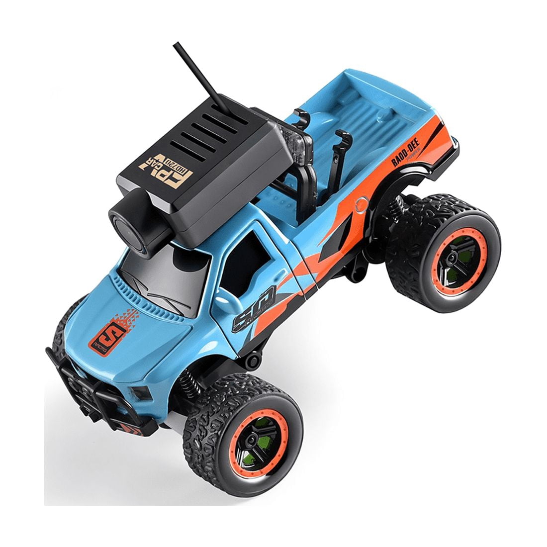 1/64 Scale FPV Mini RC Truck with WiFi HD Camera & APP + Remote Dual Control, 2.4G Full-Proportional RC Crawler with Display Screen, Gyro Stabilization & 3-Speed & Cruise Control - RTR