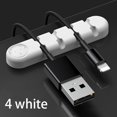 thumbnail image 1 of Cable Organizer Silicone USB Cable Winder Desktop Tidy Management Clips Cable Holder for Mouse Headphone Wire Organizer white-4, 1 of 6
