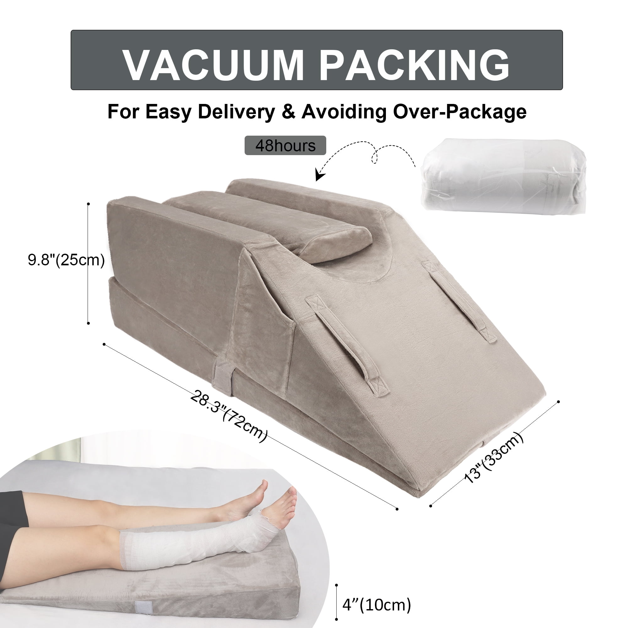 WDBBYL Leg Elevation Pillow, Adult, Removable Cover, Faux Velvet, 1 Pack