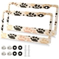 thumbnail image 2 of Coolnut Colorful Dog Paws License Plate Frame 2 Holes Rustproof Aluminium License Plate Holders,2 PCS Car Licence Plate Covers with Bolts Washer Caps Universal Car Accessories Home Decor, 2 of 7