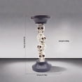 thumbnail image 3 of Halloween Stacked Skull Pillar Candle Holder, Gothic Resin Skeleton Candlestick, Halloween Spooky Tabletop Centerpiece Decor for Pillar Candle, Haunted House & Bar Home Ornament, 3 of 7