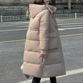 thumbnail image 4 of ChaoLingNeng Long Puffer Jacket, Women Long Puffer Jacket Hood Winter Warm Windproof Ladies Quilted Padded Coat Big Pocket, 4 of 9