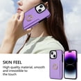 thumbnail image 5 of Mantto for iPhone 13 Wallet case with [360°Rotation Ring Kickstand]【RFID Blocking】 Credit Card Holder, PU Leather Phone case Cover Women Men For iPhone 13, Purple, 5 of 10