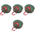 thumbnail image 4 of BERTDOMD 4-Pack Christmas Wreath Storage Bags, Premium Round Plastic Xmas Storage Organizer Bags, 4 of 6