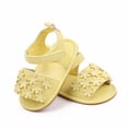 thumbnail image 6 of Otqutp Kids Comfort Sandals Baby Toddler Girls PU Leather Soft Open Toe Summer Sandals Flower Princess Flat Shoes for Summer 0-12 Months, 6 of 7