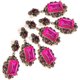 thumbnail image 5 of pares de pendientes de diamante esmeralda cuelgan aleación retro moda decoración del oído joyería rosa rojo, 5 of 12