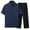 Navy, variant on Dagugfen Mens Summer Outfits 2 Piece Straight Leg Black Pants Short Sleeve Shirts with Pocket Loose Casual Sets