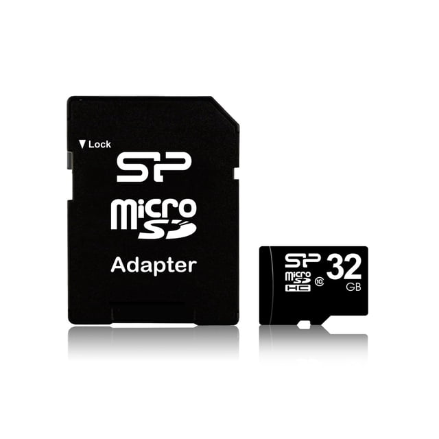 Silicon Power Tarjeta de Memoria MicroSDHC, Clase 10, 32 GB con Adaptador SD, SPMC10-32GB