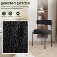 thumbnail image 7 of YEEFY Boucle Dining Chairs Set of 4 Teddy Upholstered Dining Room Chairs Kitchen Chair with Metal Legs Mid Century Modern Chair for Dining Room, Kitchen (Black Frame+Black, 4), 7 of 7