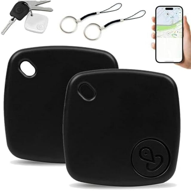 iTagPro, iTagPro Animaux de Compagnie, Clés, Sac à Dos, Traqueur GPS pour Valise. avec Apple Find My (iOS Seulement, Pas pour Android), Pile Remplaçable (Noir 2 Pcs)