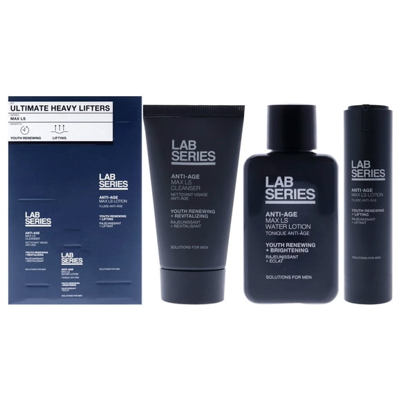 Ultimate Heavy Lifters Set by Lab Series for Male - 3 Pc 1oz Anti Age Max LS Cleanser, 1oz Anti Age Max LS Water Lotion, 1.5oz Anti Age Max LS Lotion