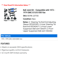 thumbnail image 2 of Ball Joint Kit - Compatible with 1973 - 1974 GMC G15/G1500 Van, 2 of 2