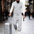 thumbnail image 4 of Men’s Two Piece Tracksuit Set Casual Bomber Jacket and Jogger Pants with Striped Print Athletic Style Outfit, 4 of 6