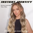 thumbnail image 4 of Lightweight Long Wavy Wig with Curtain Bangs for Women -  Looking Ombre Blonde Synthetic Wig for Daily Wear, Beginner Friendly Heat Resistant Fashion Wig, 4 of 6