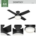 thumbnail image 4 of Hunter - Dempsey Indoor Low Profile Ceiling Fan With Light, Remote, 44-inch, Matte Black, Modern-style, 3-speed WhisperWind Motor, 52390, for Living Rooms, Bedrooms, 4 of 16