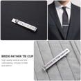 thumbnail image 4 of Miangastore Tie Clip Silver 1Pcs Rectangular Shape Engraved Text 4.72X3.54In, 4 of 9