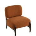 thumbnail image 3 of 25.5" Lounge Chair With Solid Wood - Orange Boucle Fabric Comfortable For Home (living Room, Bedroom, Office Modern Spacious Seating Relaxation In Living, 3 of 6