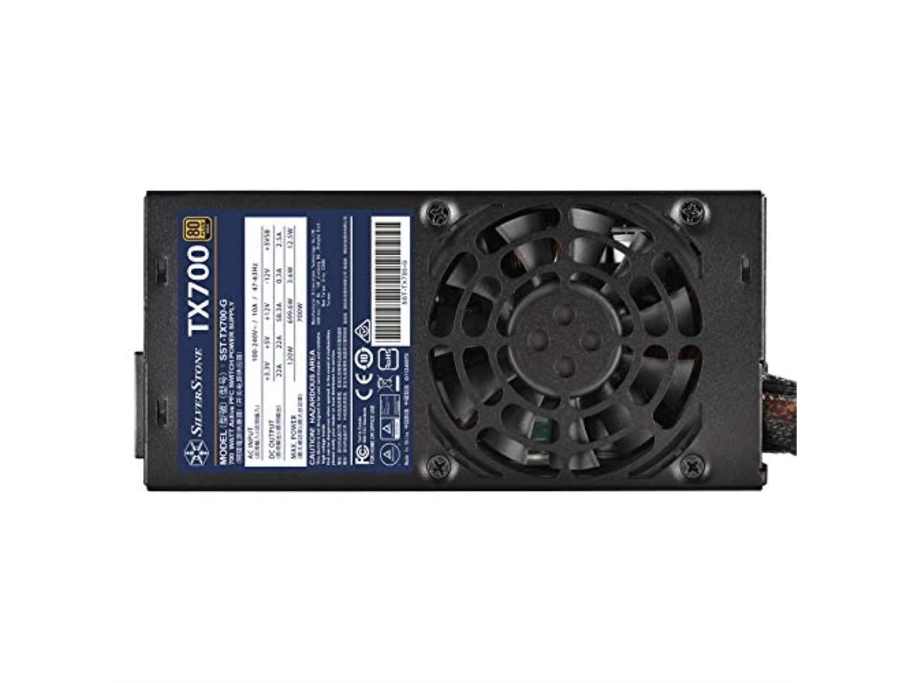 700W, TFX form factor, single +12V rails with 58.3A output, Silent 80mm Fan with 18~36dBA, efficiency 80Plus GOLD certification, fixed cable,4x 6+2pin PCI-E.