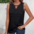 thumbnail image 4 of Gibobby Camisola sin mangas con cuello redondo, holgada, informal, hueca, para mujer(Negro,M), 4 of 5