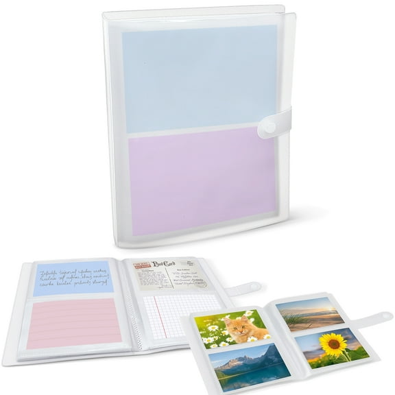 1PC 4x6in Index Card Holder, Holds 200 Cards, Photo album, Clear Card Binder Organizer for Flashcards, Recipe Cards, Note Cards, Photo