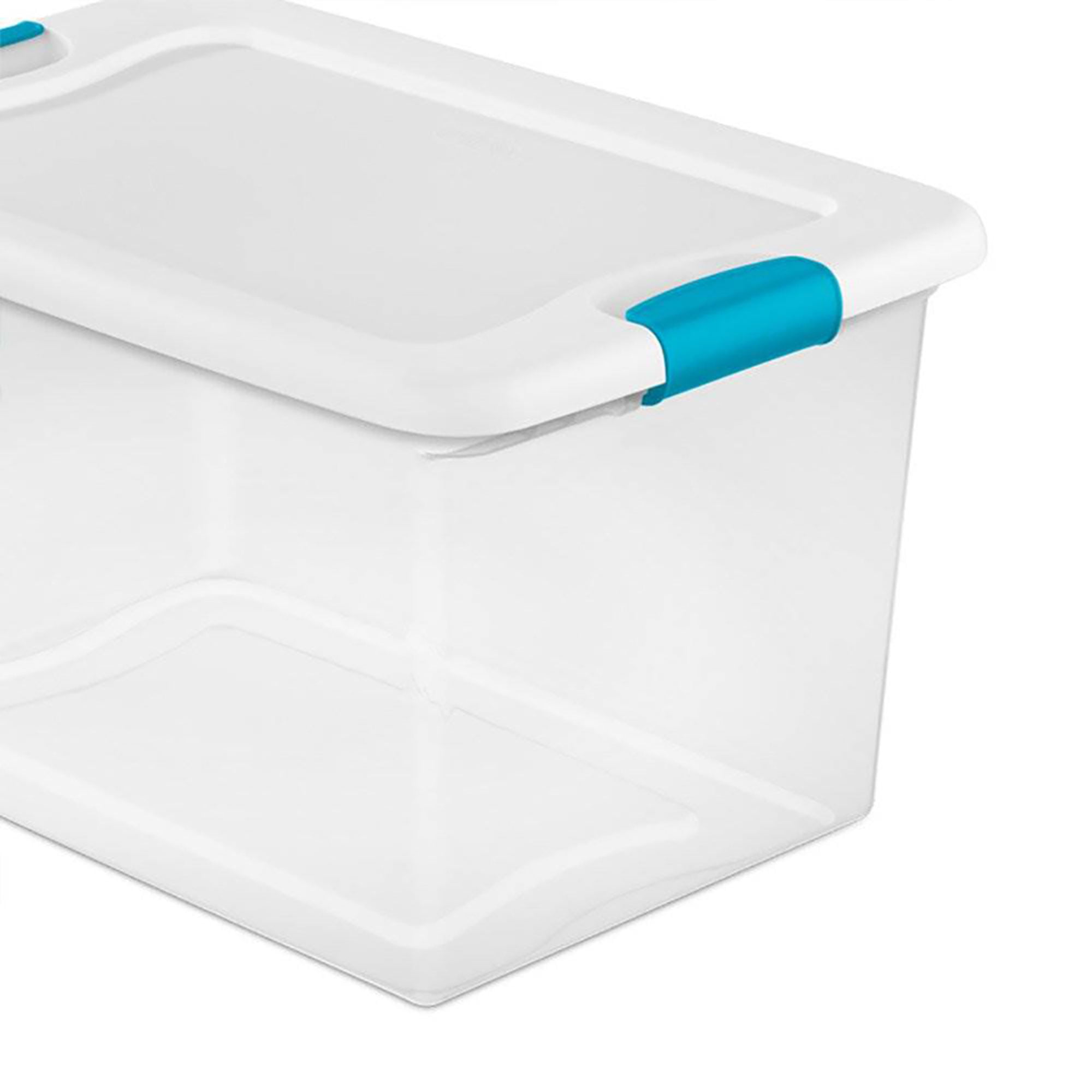 Sterilite 64 Quart Clear Plastic Storage Bin with White Latch Lid, 6 Pack - 2