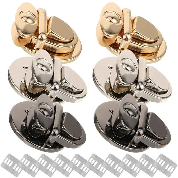 LULULION 6Pcs Bag Lock Buckle Buckle Lock Metal Replacement Classic Design Silver for Bag Makers
