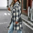 thumbnail image 3 of Womens Plaid Shacket Jacket Long Sleeve Fashion Solid Color Casual Zipper Stand Sports Fleece Long Sleeved Jacket Casual Long Sleeve Warm Fall Winter Outwear Black,M, 3 of 7