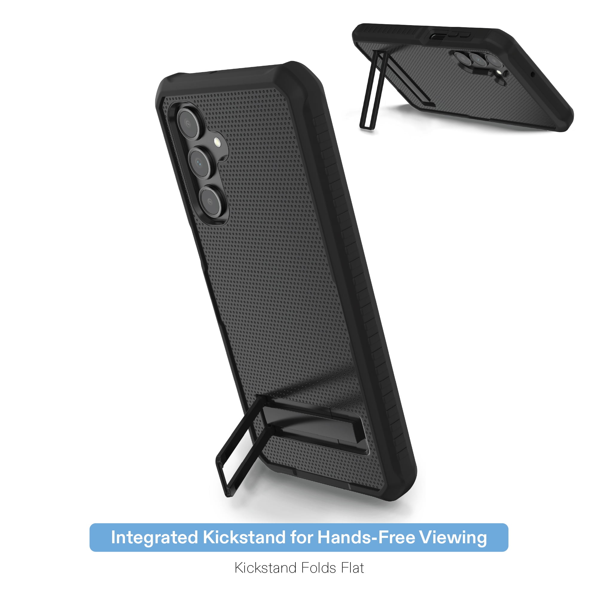 onn Rugged Phone Case with Kickstand for Samsung Galaxy A16 5G - Black