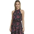 thumbnail image 2 of Falling Flowers Women's Ruffle Neck Midi Dress, Sizes XS-XL, 2 of 6