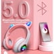 thumbnail image 2 of Auriculares inalámbricos con orejas de gato, color rosa, compatibles con Bluetooth, estéreo, plegables, con micrófono, regalo musical para niñas y niños, azul B39C, 2 of 5