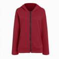 thumbnail image 6 of Towmus Hoodies for Women Casual Long Sleeve Hoodies Sweatshirts Plus Size Zip up Drawstring Loose Fall Winter Coat Jacket with Pocket, 6 of 6