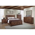 thumbnail image 5 of Pemberly Row Queen 3PC Platform Storage Bedroom Set In Chestnut, 5 of 15