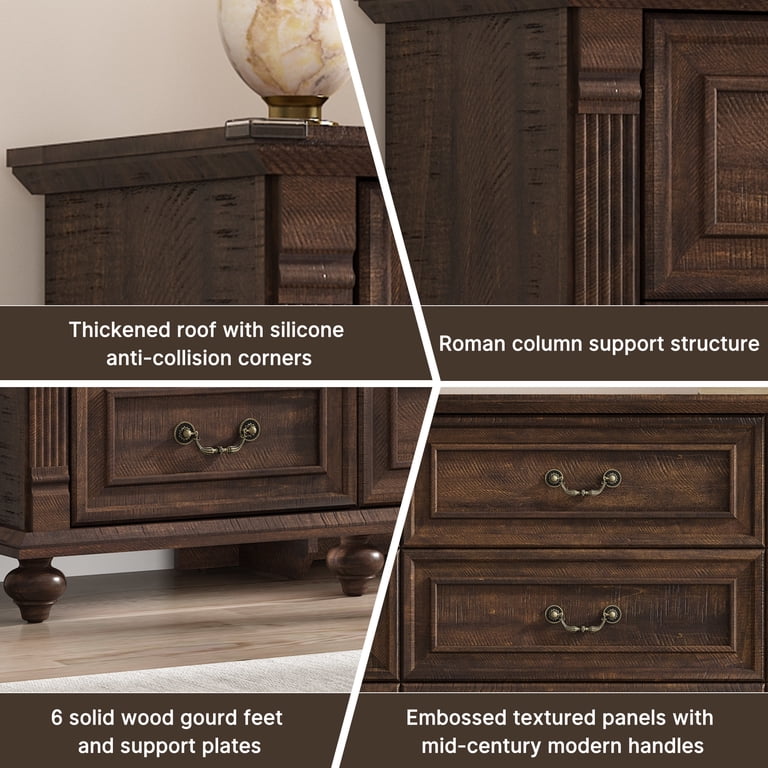 Blotout 9 Drawer Dressers for Bedroom, Farmhouse Dresser with 6 Solid Wood feet, 63" Wide Brown Dresser Wooden Dresser Rustic Chest of Drawers Long Dresser - Walmart.com Blotout 9 Drawer Dressers for Bedroom, Farmhouse Dresser with 6 Solid Wood feet, 63" Wide Brown Dresser Wooden Dresser Rustic Chest of Drawers Long Dresser - Walmart.com